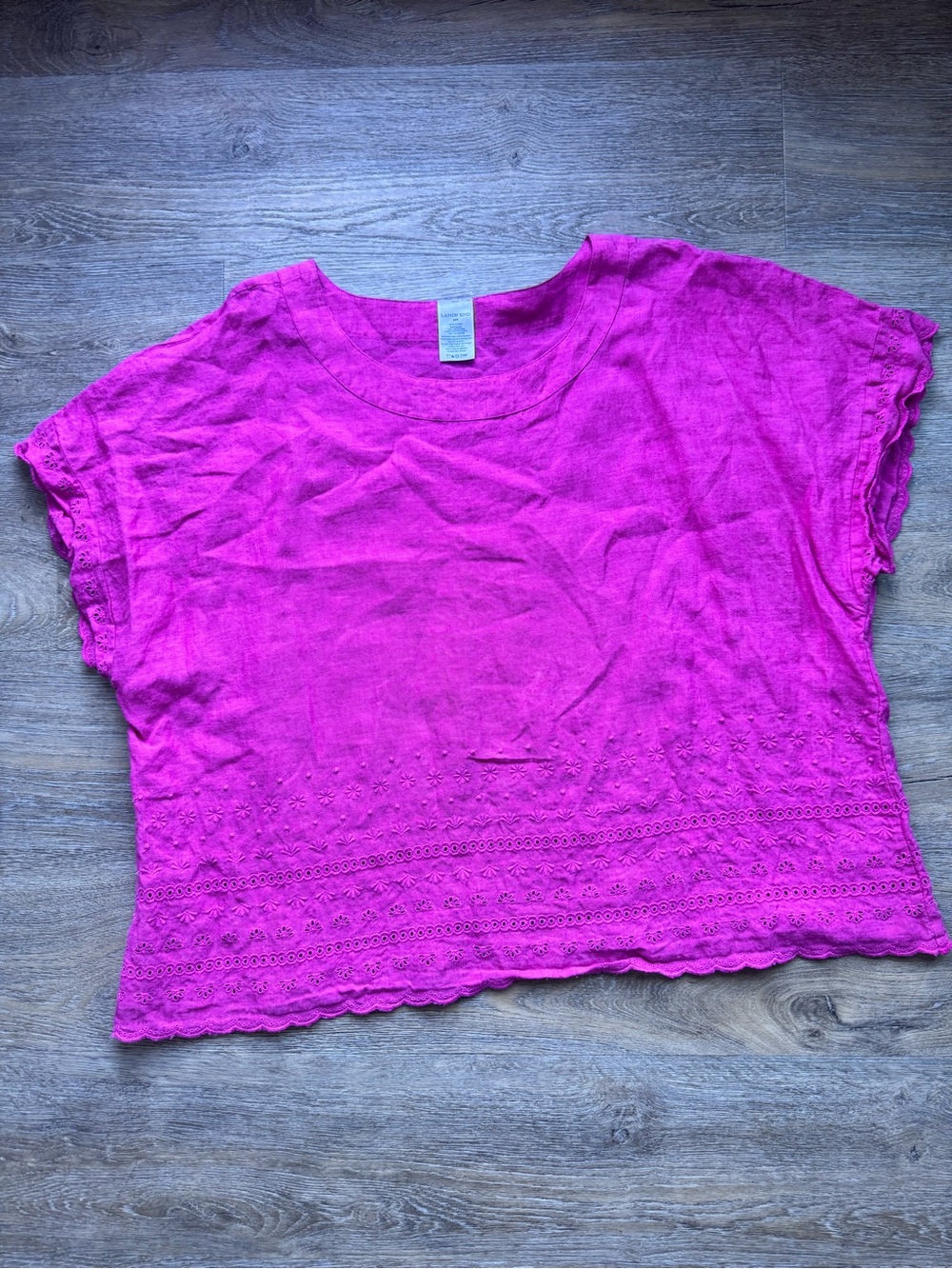 Lands' End Linen Fuchsia Top 24W